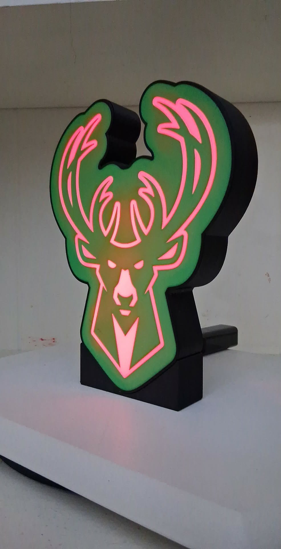 Bucks Maskot LED light box – custom 3D printed – Lit Layer Creations